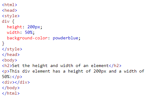 آموزش height و width در CSS